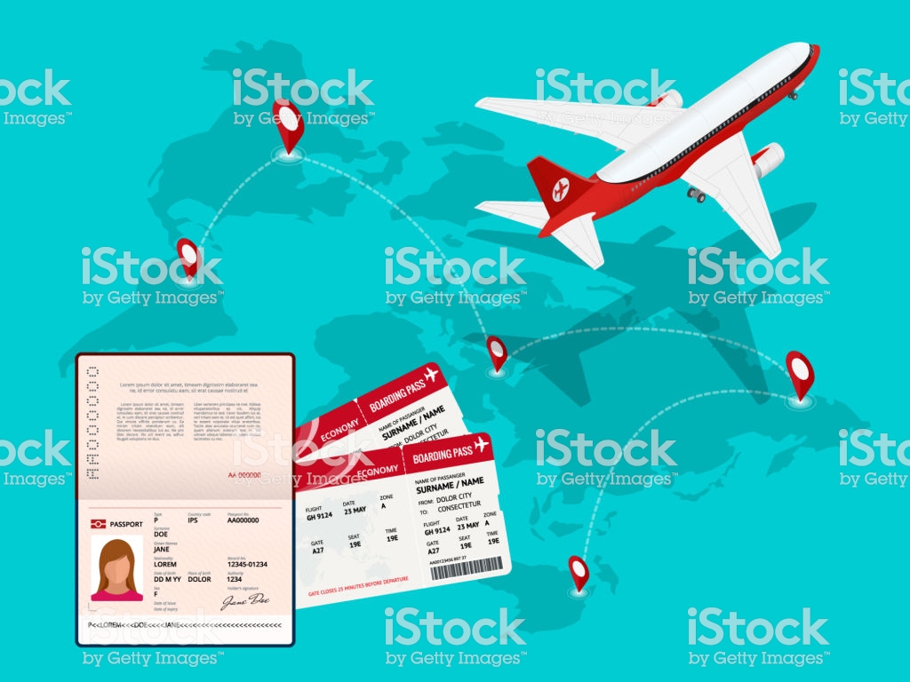 Travel And Tourism Background Buying Or Booking Online Tickets