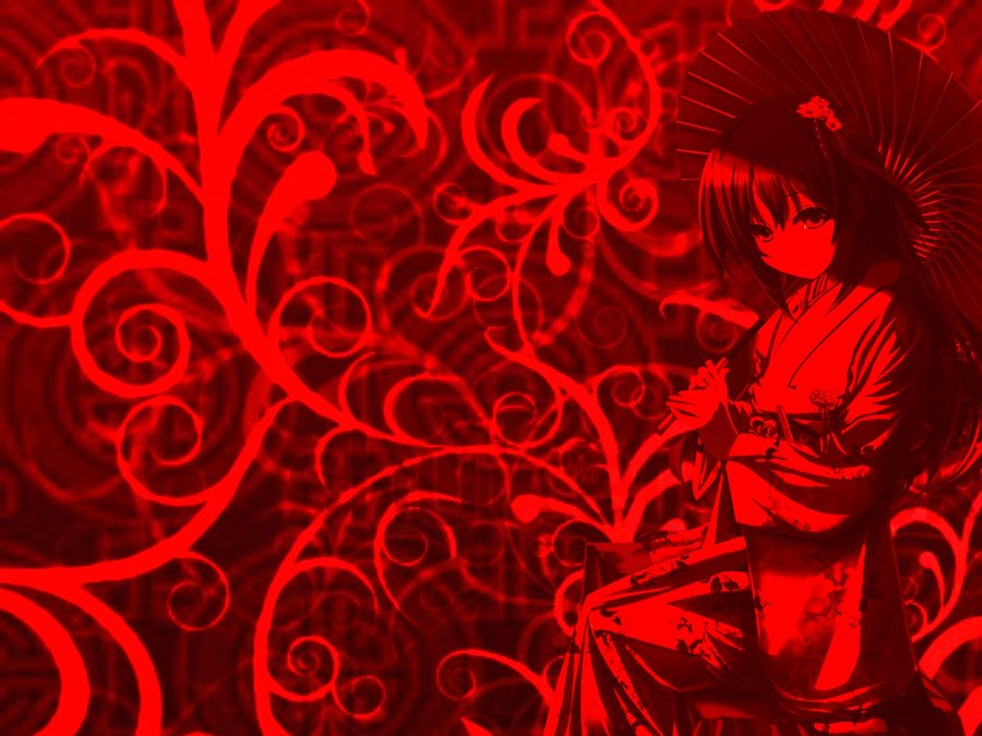 Clad In Red anime wallpaper by zombieusagi 900x675