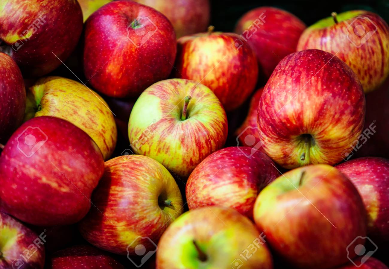 Large Group Of Red Apples Background Stock Photo Picture And