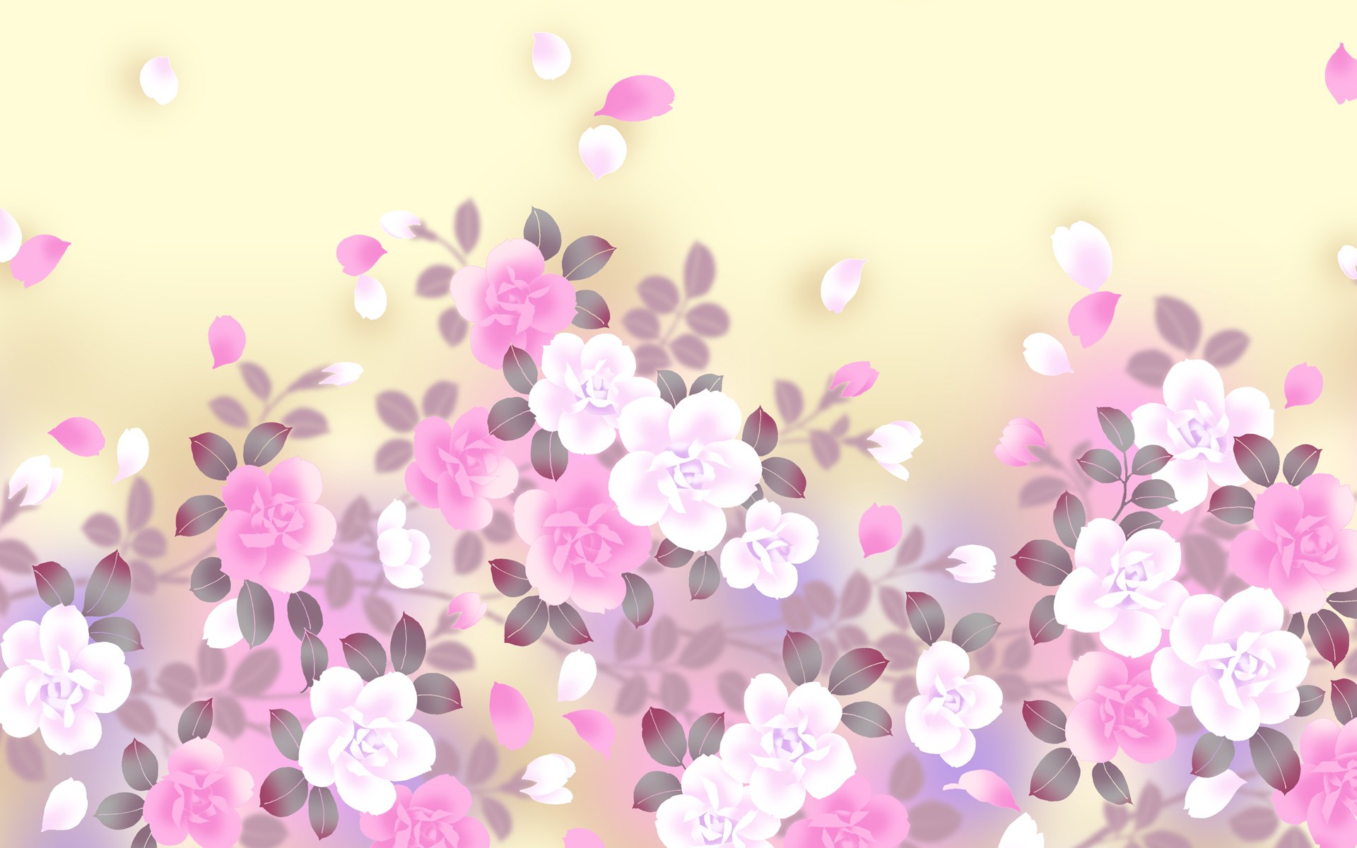 Sweet Flower Pattern Colors In Japanese Style Wallpaper