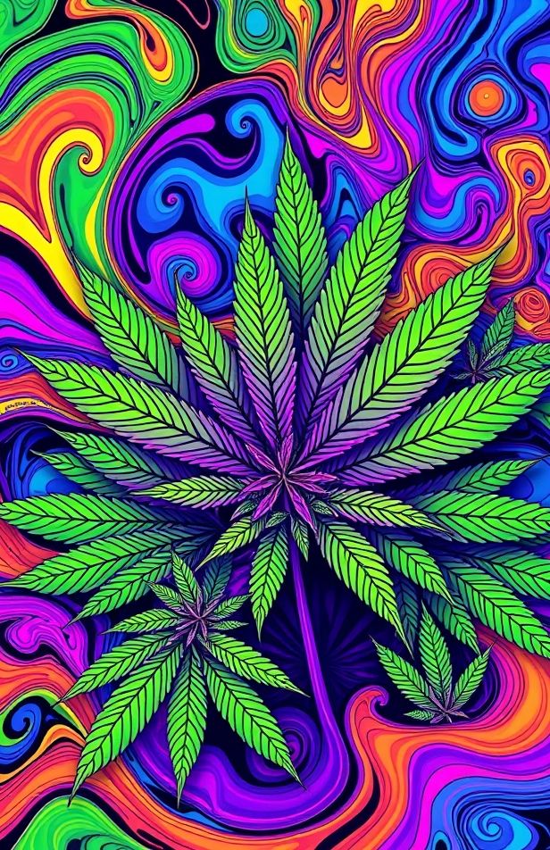 Psychedelic Weed Wallpaper