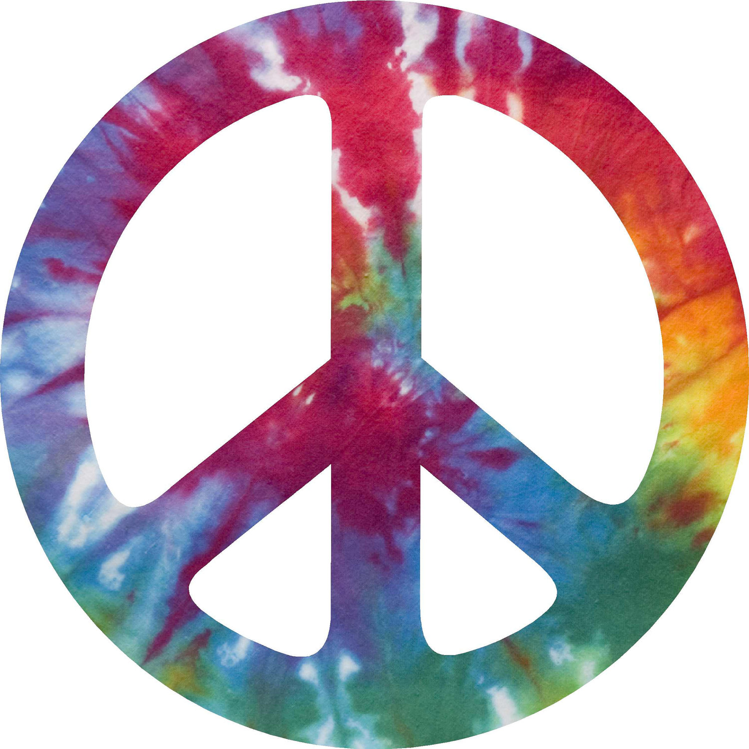 Colorful Peace Signs Tie Dye Sign Inches In