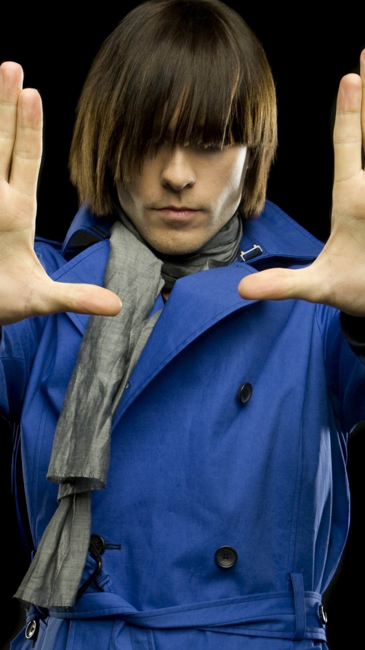 Wallpaper Jared Leto Style Hands Gray Scarf Blue Coat