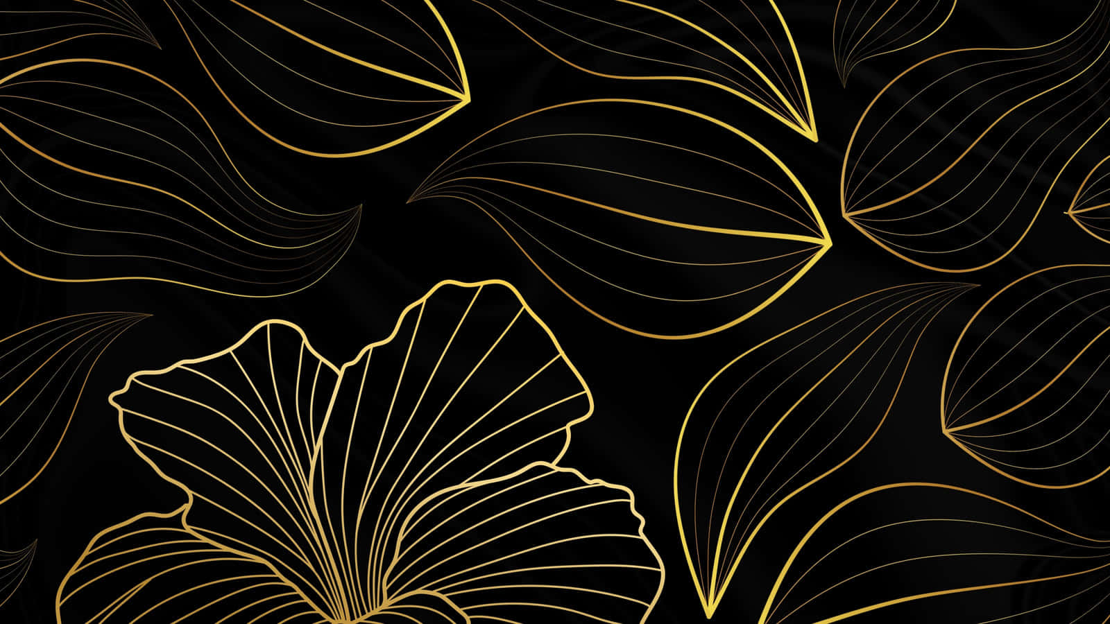 Elegant black and gold floral phone wallpaper with a luxurious design
