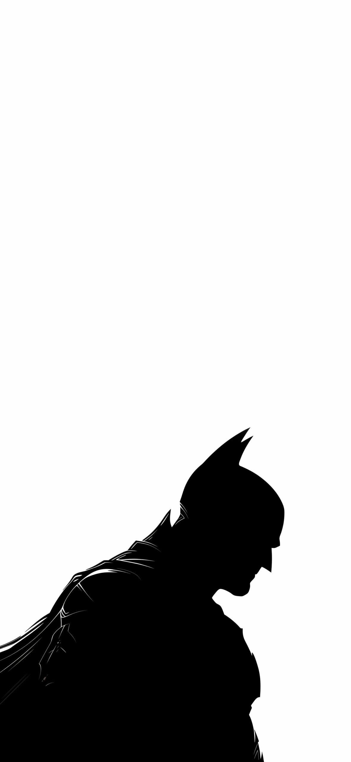 Black Batman Silhouette On White Wallpaper Best Dc