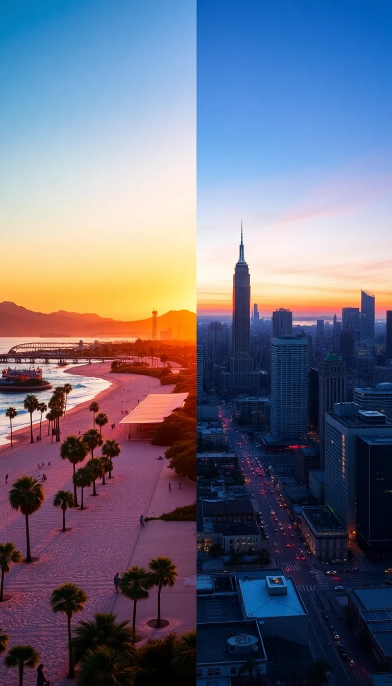 Los Angeles Vs New York City Wallpaper