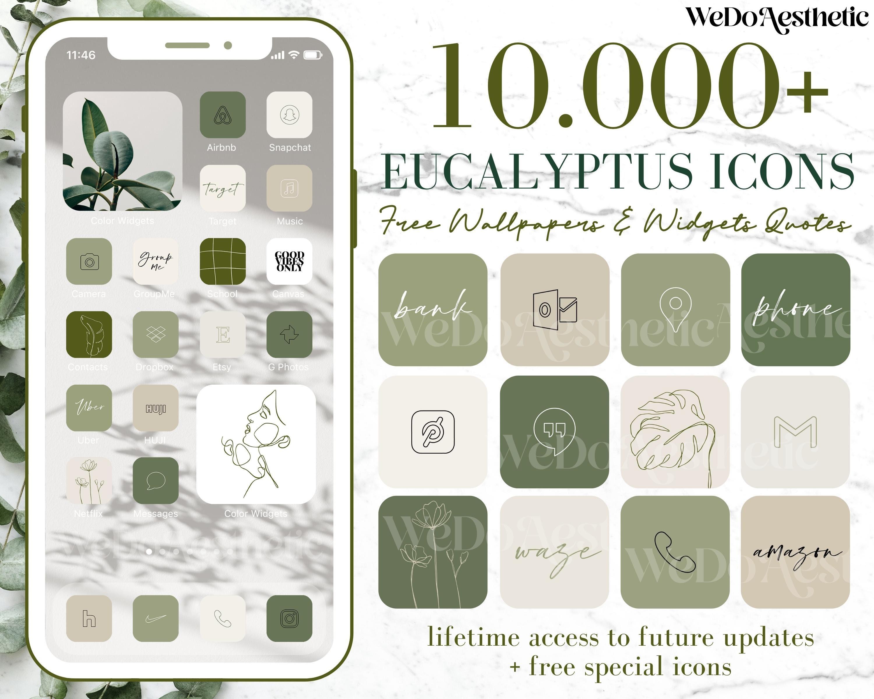 Eucalyptus App Icons Pack Green Aesthetic