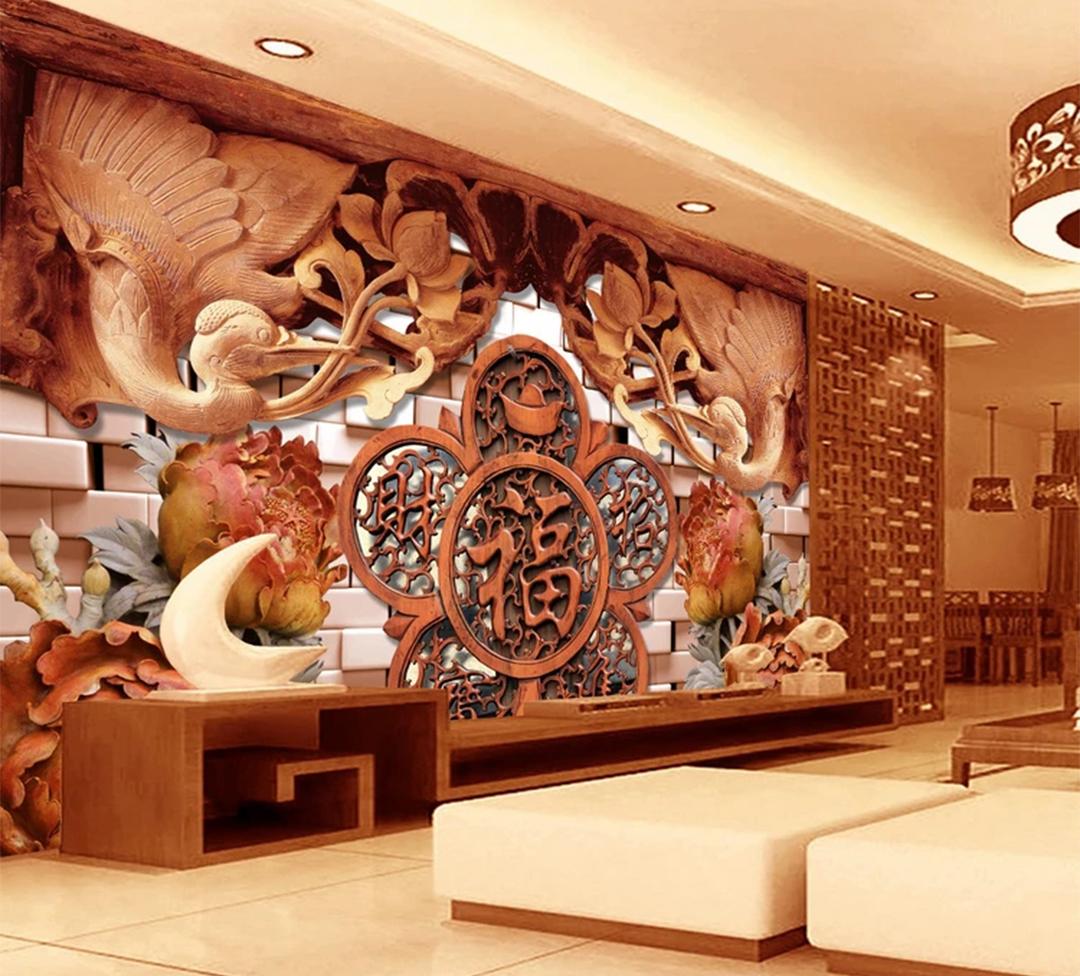Custom Wallpaper 3d Superb The Best Wood Carving Lucky Word