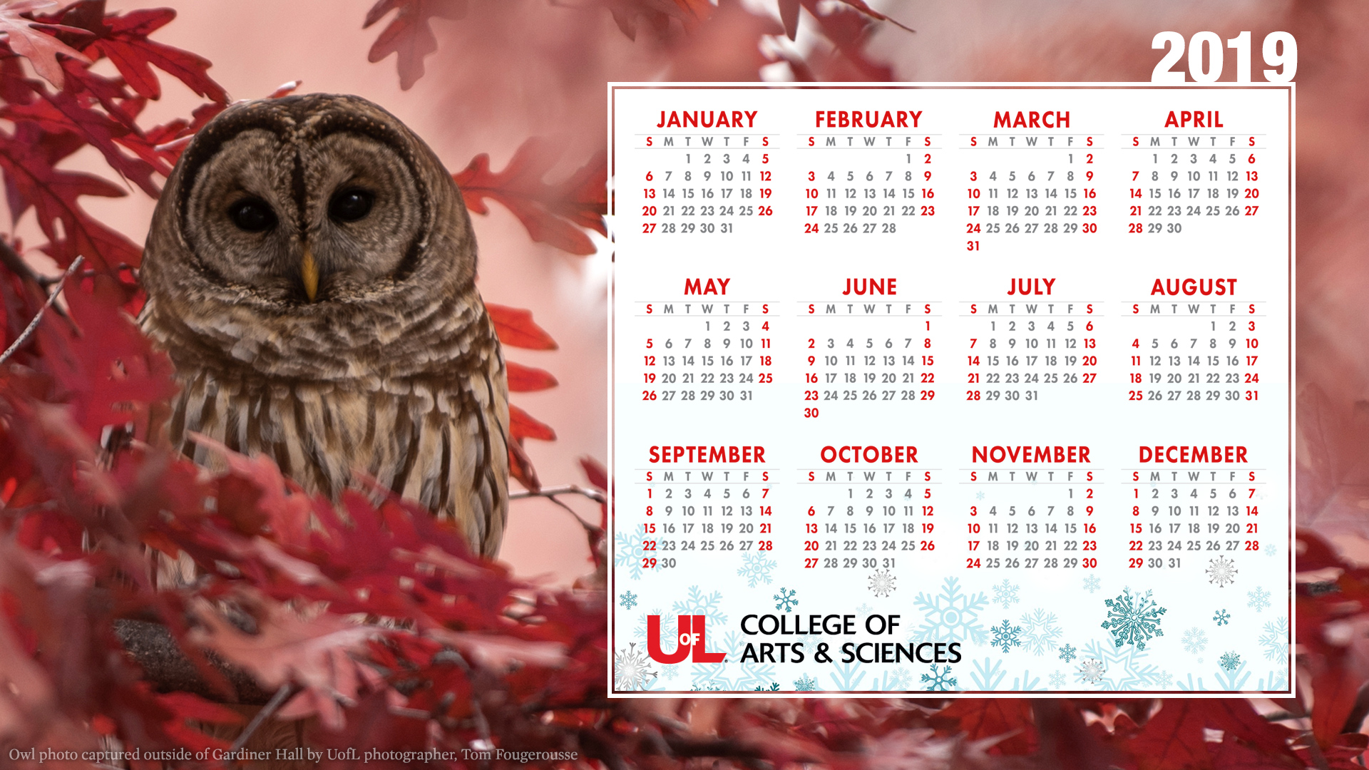 Holiday Calendar Desktop Wallpaper College Of Arts Sciences