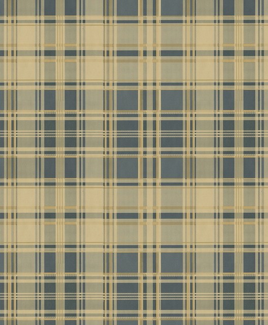 Plaid Wallpaper Green Grey Traditional By