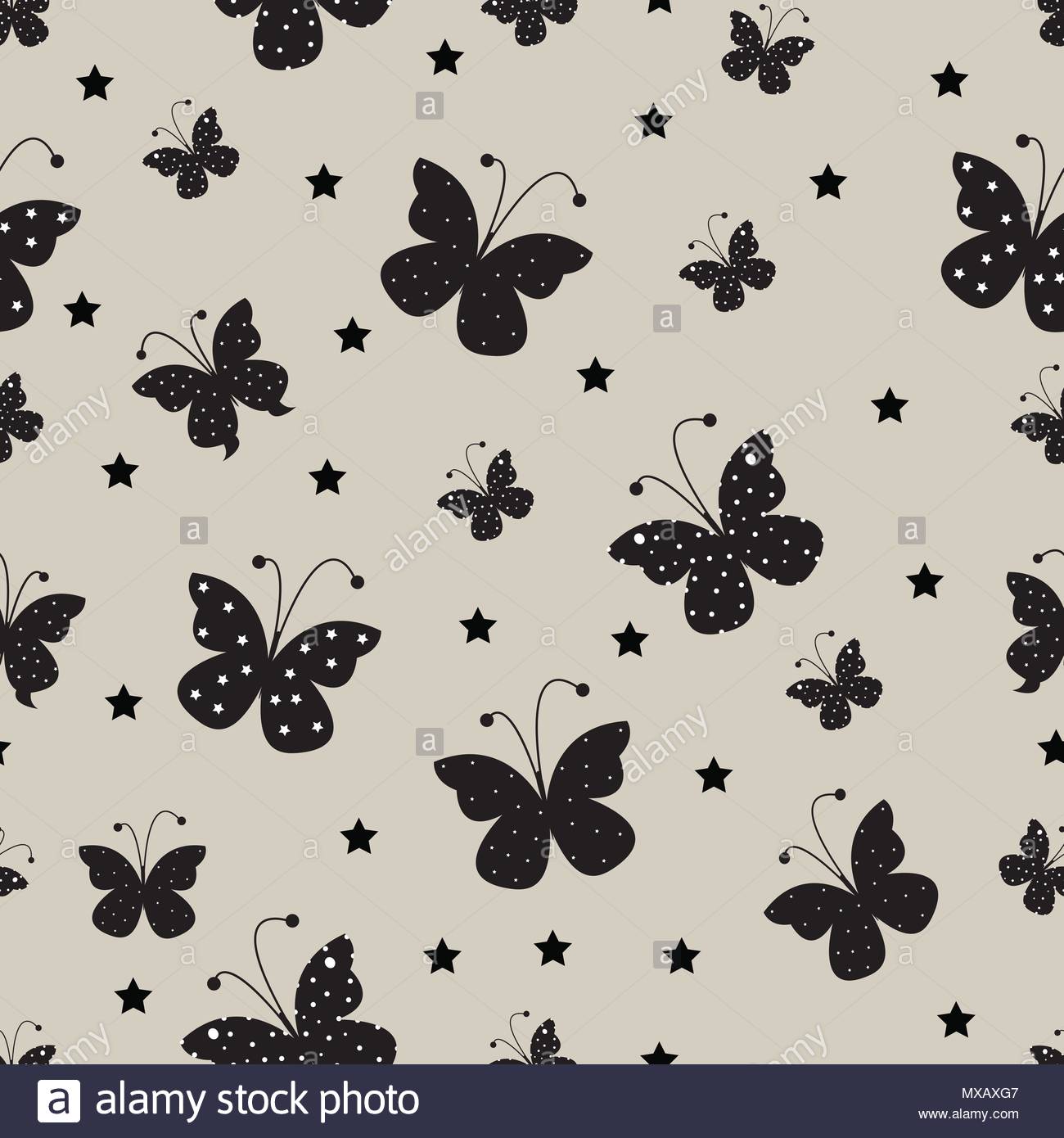 Abstract Butterfly Seamless Pattern Background Childish Handmade