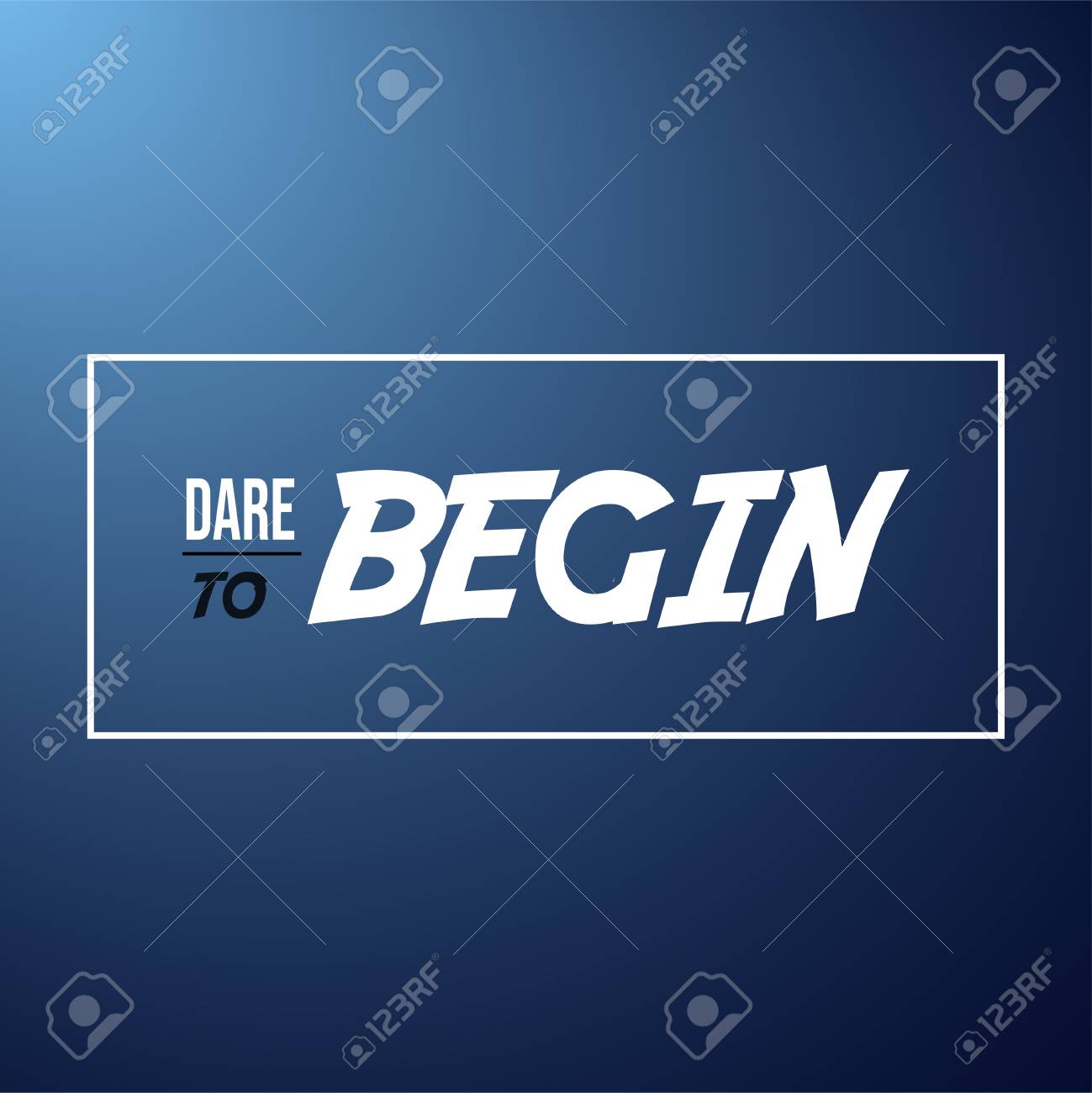 Dare To Begin Life Quote With Modern Background Vector