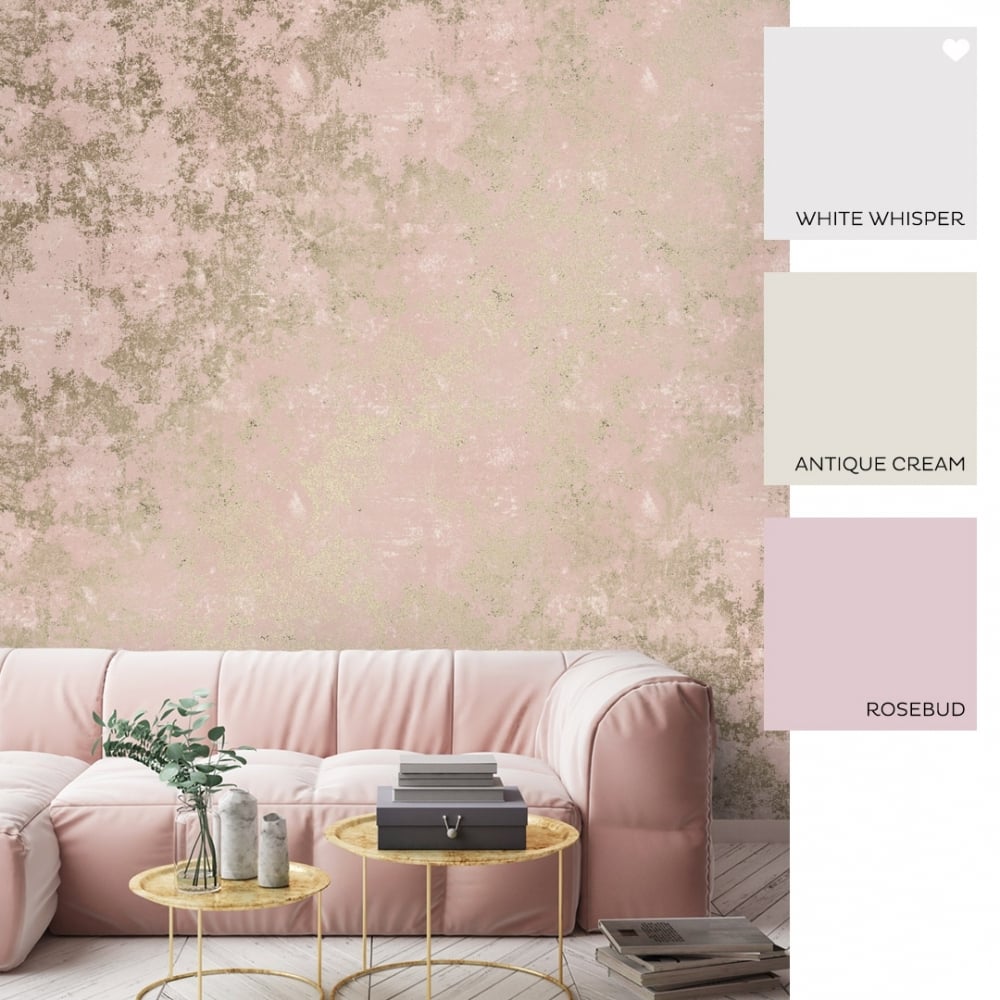 Geneva Metallic wallpaper in pink gold I Love Wallpaper