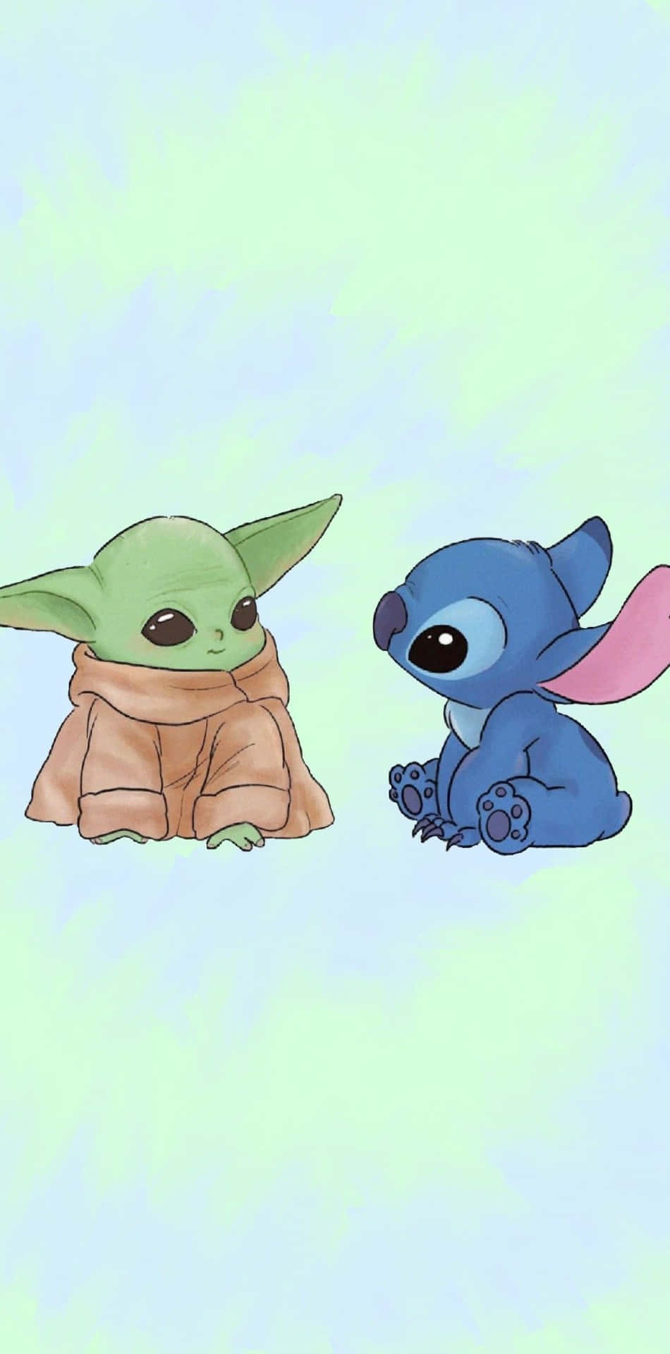 Baby Yoda Cartoon Wallpaper