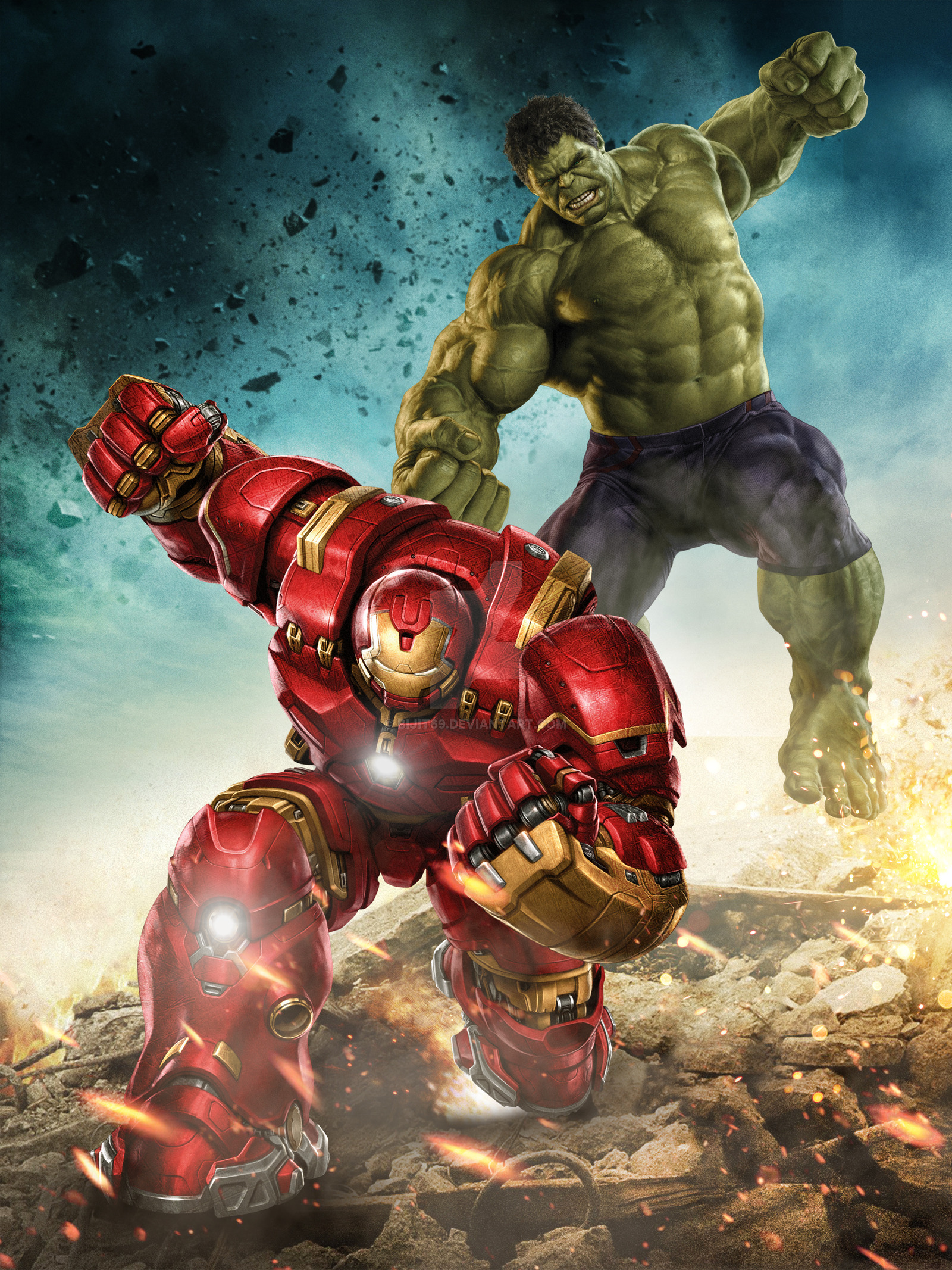 Hulk Vs Hulkbuster By Bijit69 Watch Fan Art Wallpaper Movies Tv
