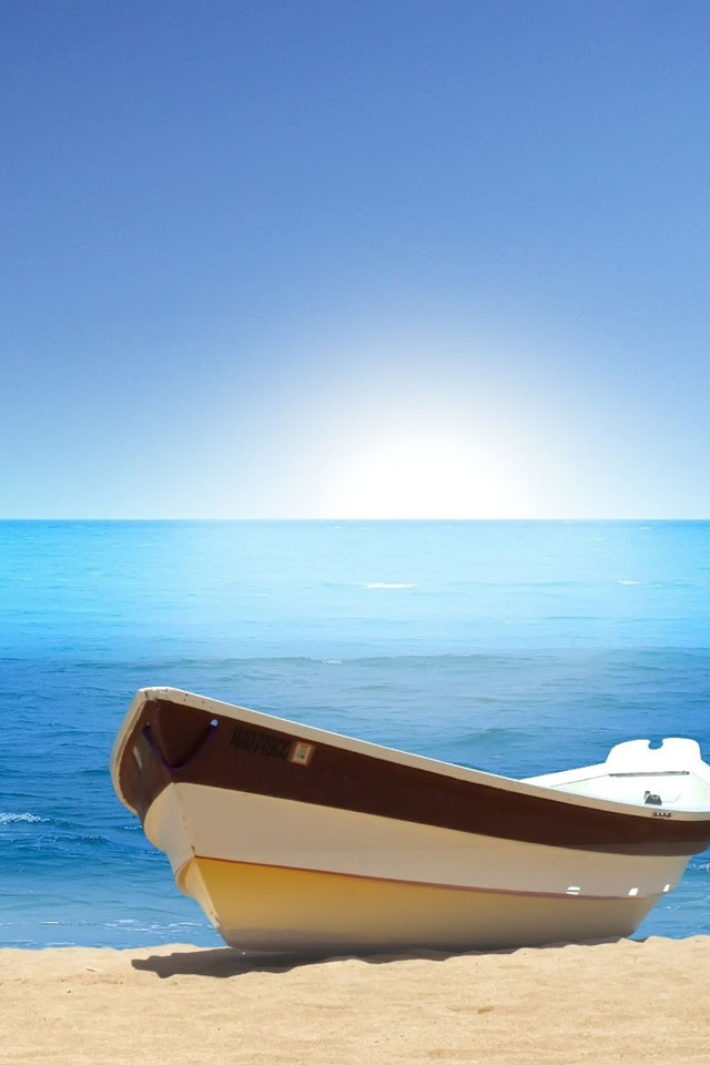 Boat Beach iPhone 4s Wallpaper iPad