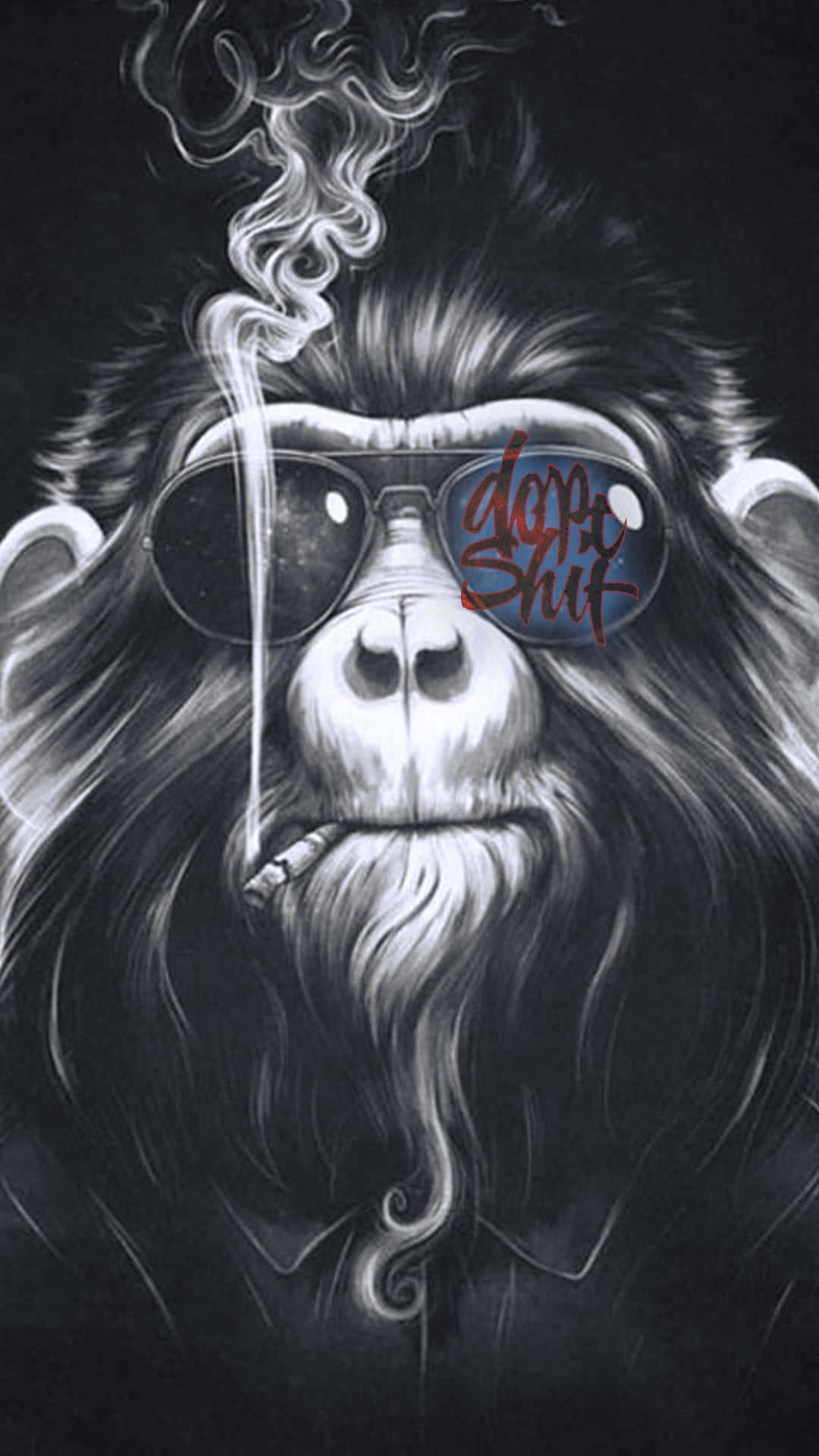 A Smartphone With Smiling Monkey Emblem Wallpaper