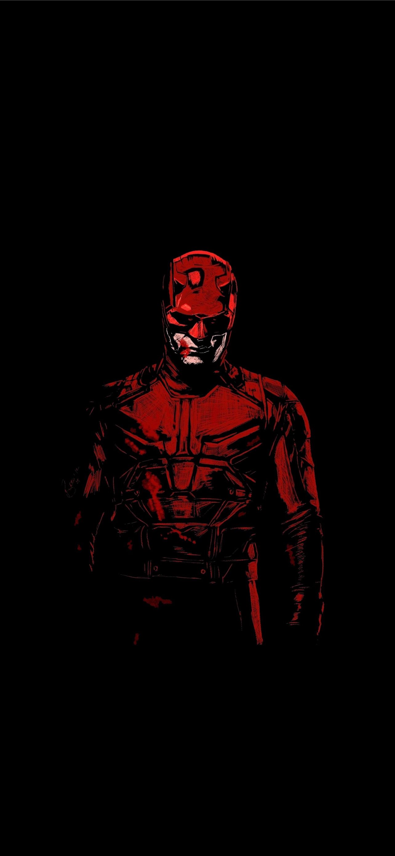 Removed the text from the new Daredevil poster by cmloweART and converted  it into a mobile wallpaper  rMobileWallpaper