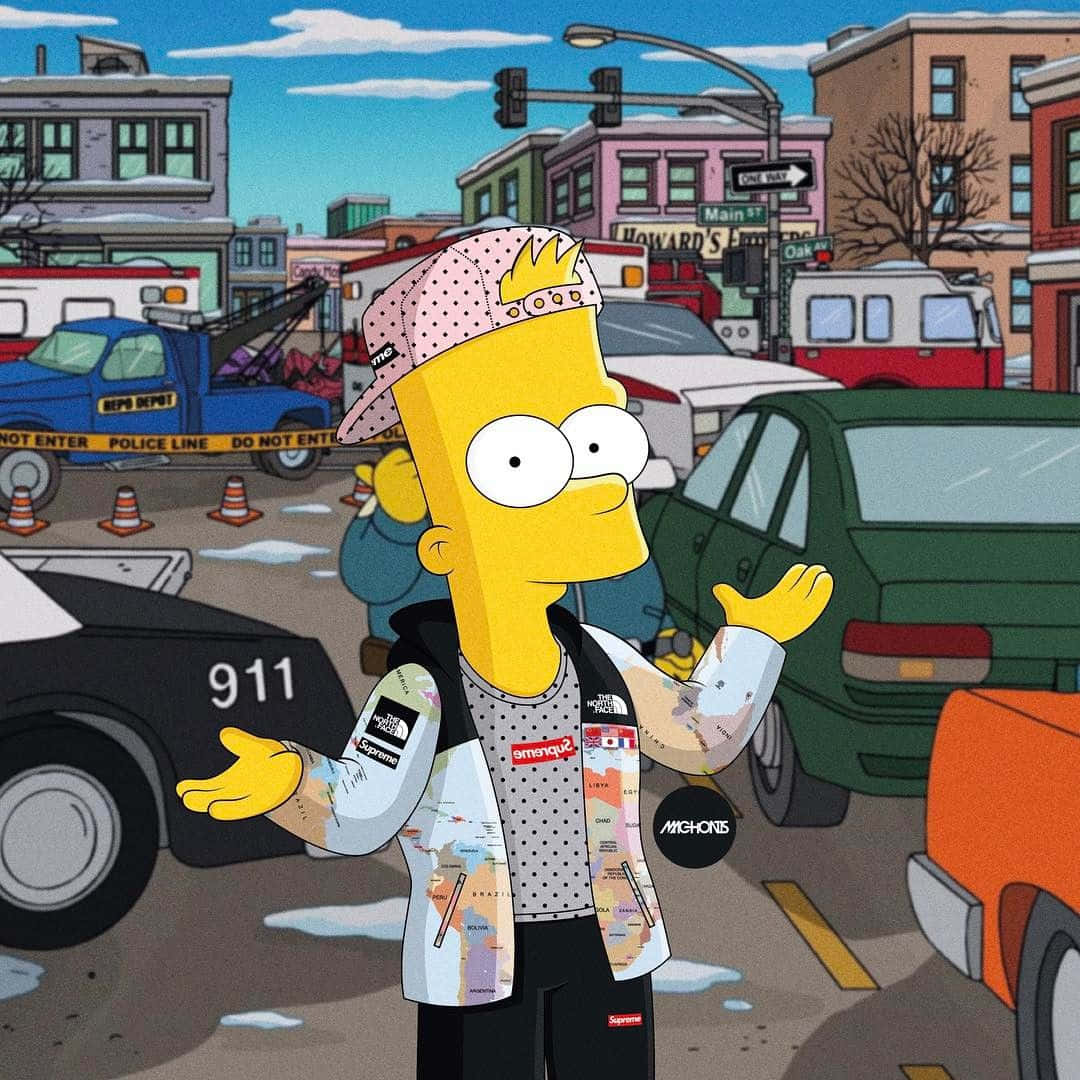 Supreme Bart Simpson Wallpaper