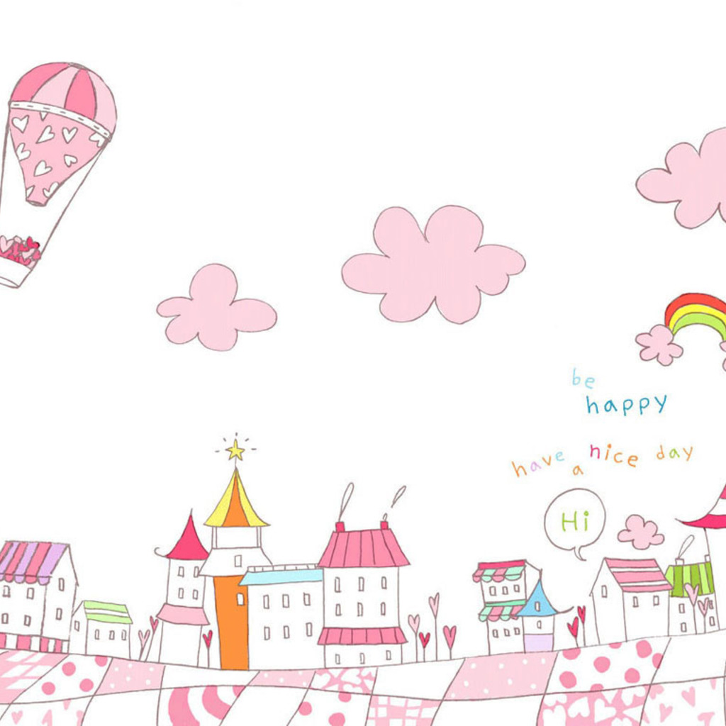 Pink Town Cute Wallpaper For Apple iPad Mini