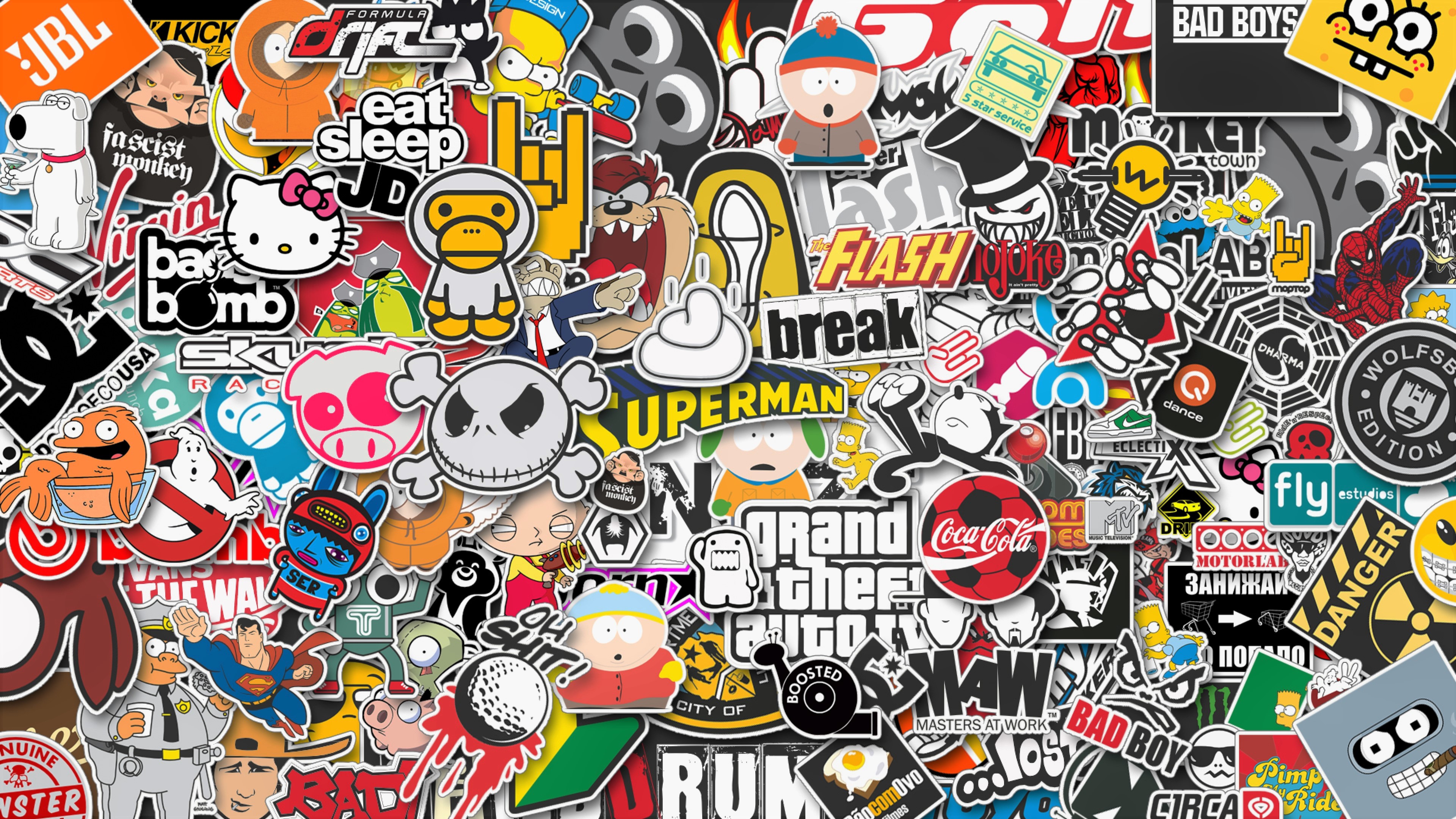 Stickers Style Wallpaper Resolution HD 4k Image