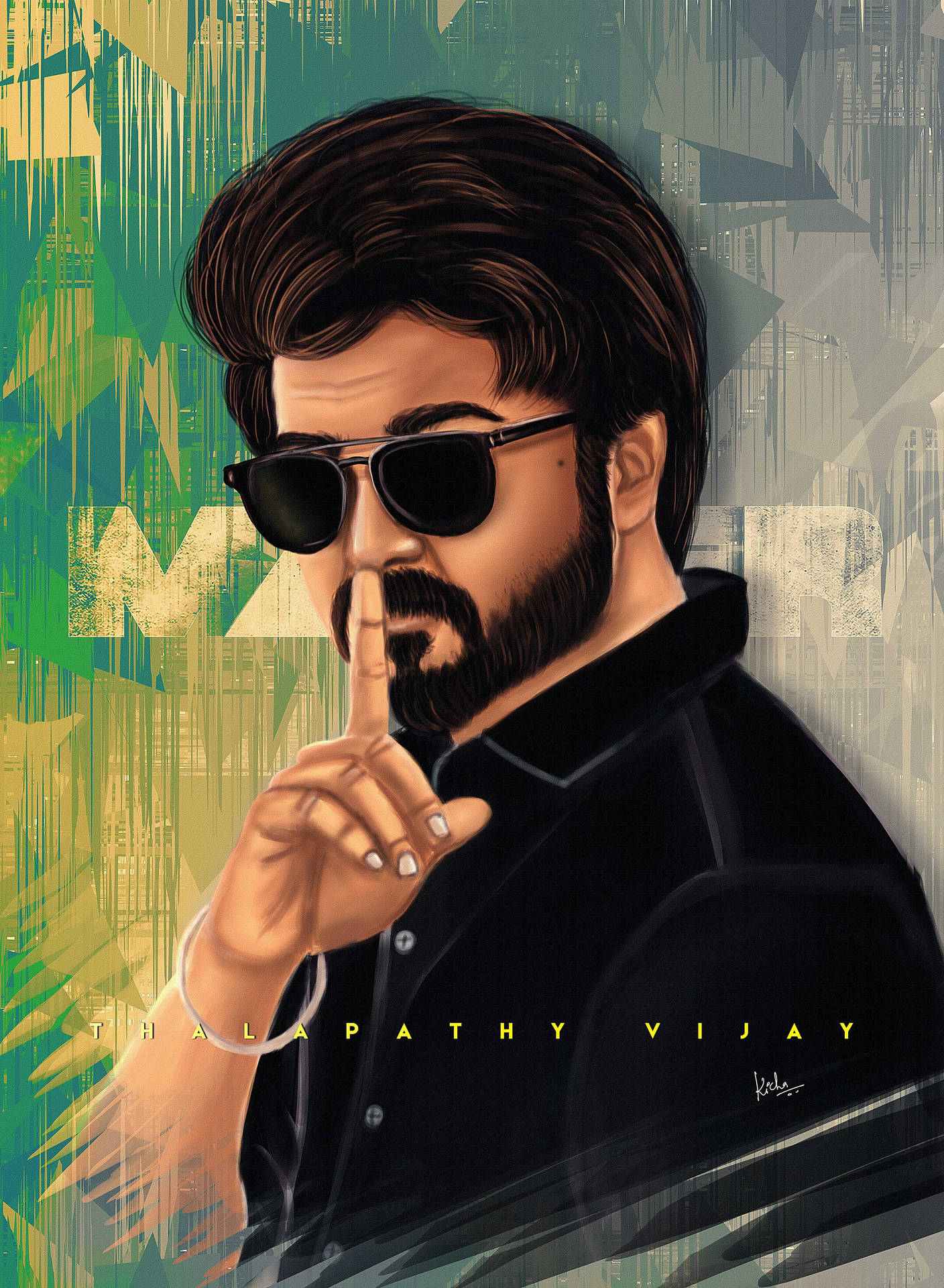Vijay Thalapathy HD Art Wallpaper