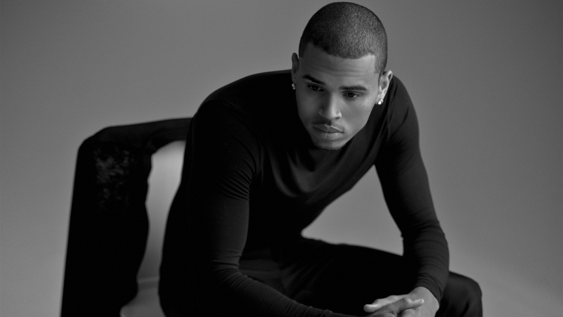 Chris Brown Black And White Exclusive HD Wallpaper