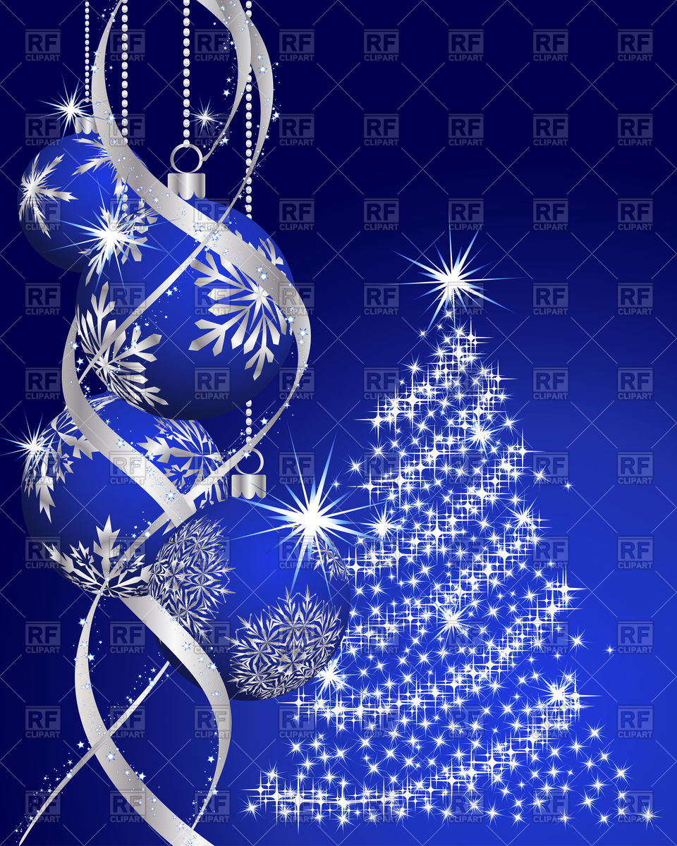 Beautiful Christmas Blue Background Vector Image Of Background