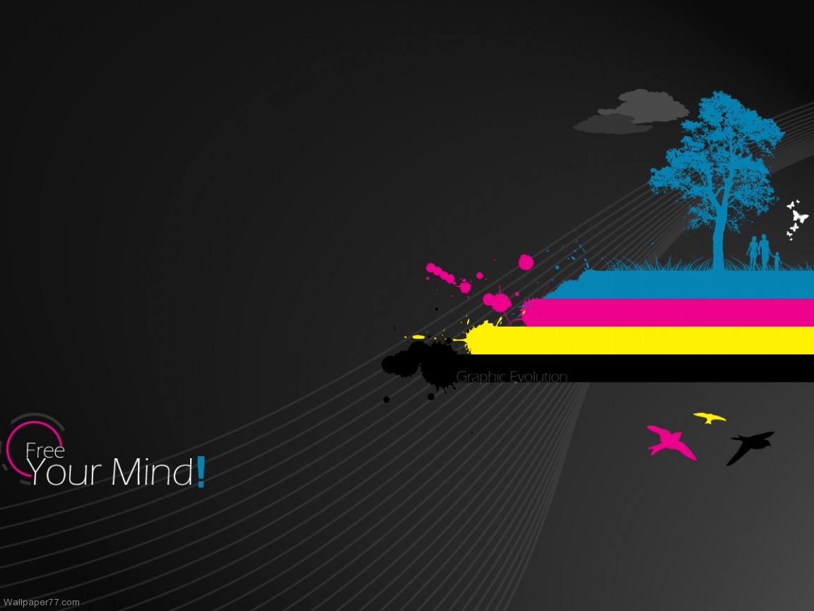 Free Your Mind abstract wallpapers vector wallpaper vectors 1152x864