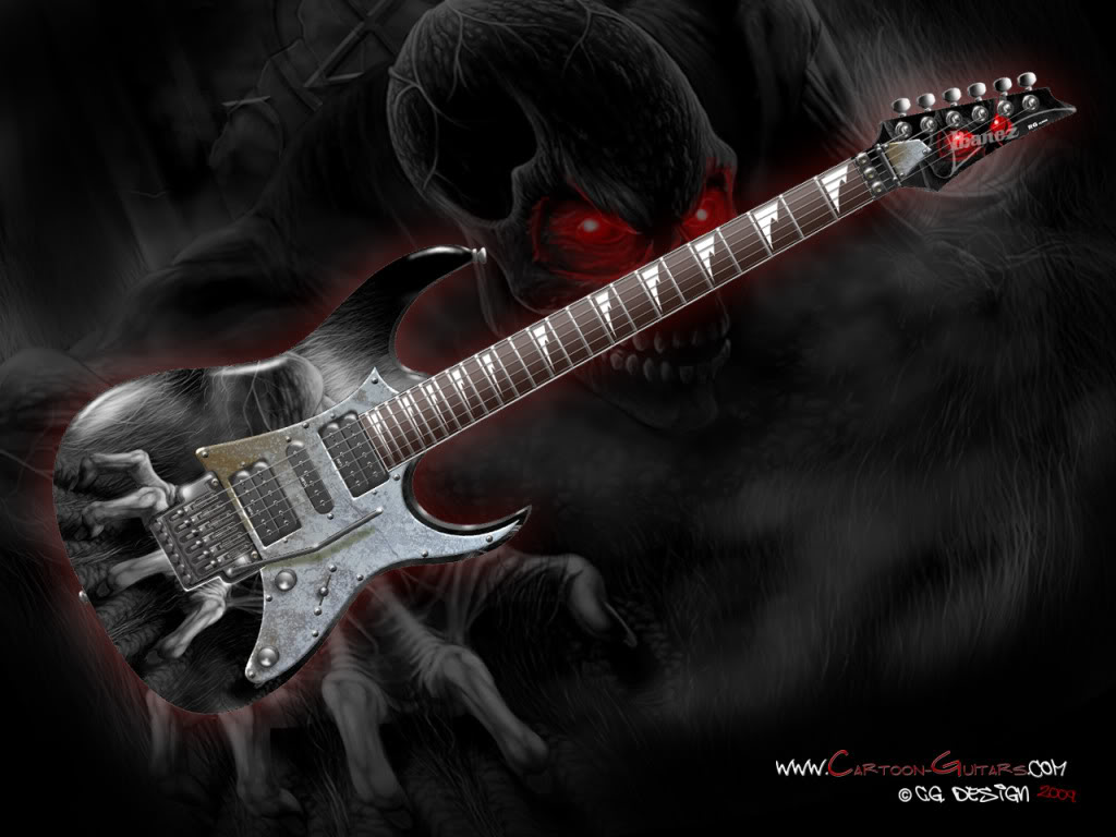 Ibanez Skull Demon Guitar Wallpaper Background Theme Desktop