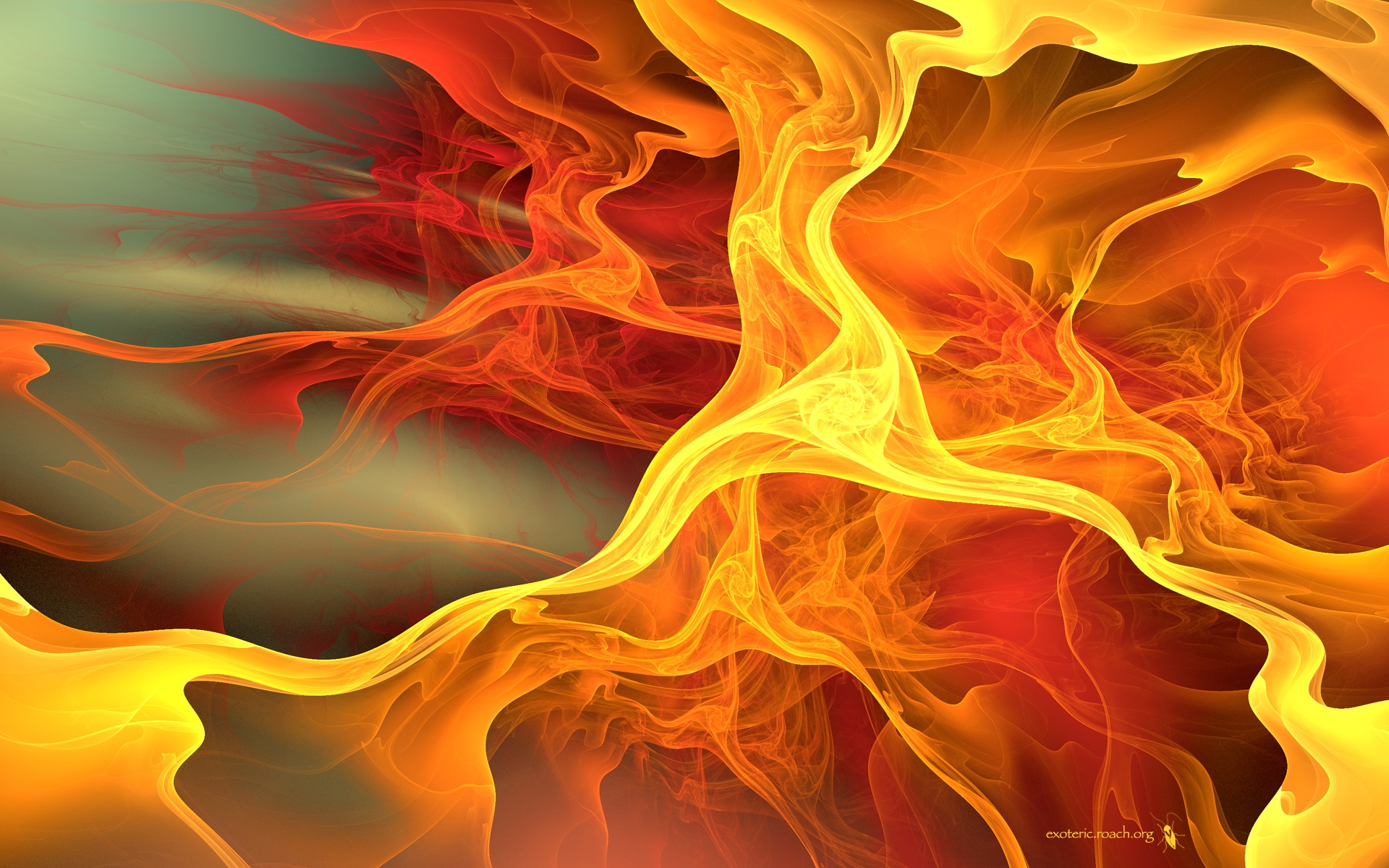 Abstract 3d art abstract fire orange