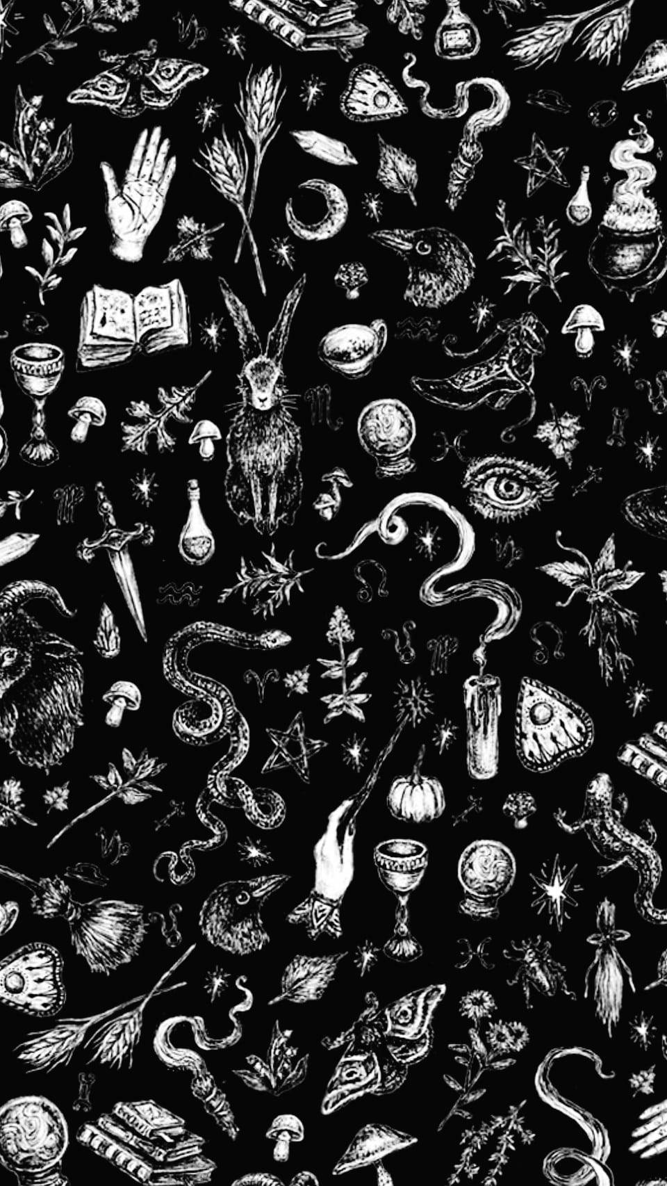 Witchy Doodle Art For iPhone Screens G4s1ixtkqn1wgcff Wallpaper