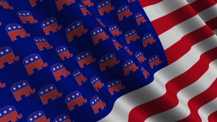 Looping Republican party symbol American flag animated background   HD