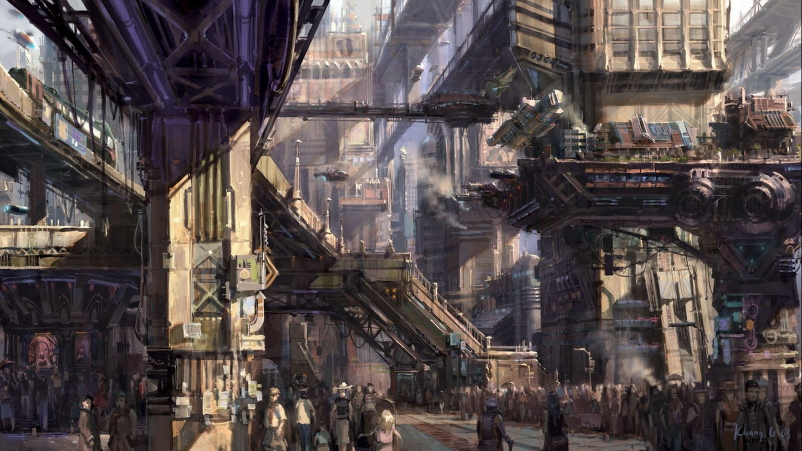 Sci Fi Futuristic City Cities Art Artwork Wallpaper HD