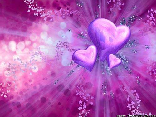 Purple Heart Cool Hearts Wallpaper 3d