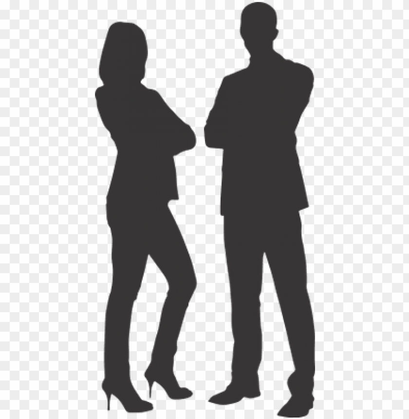 Silhouette Man And Woman On Heels Business Vector
