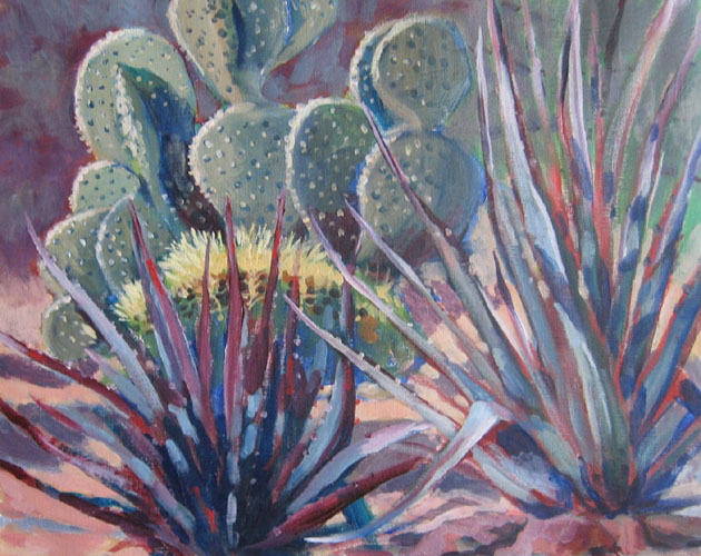 Cactus Az Acrylic Painting By Edward Abela