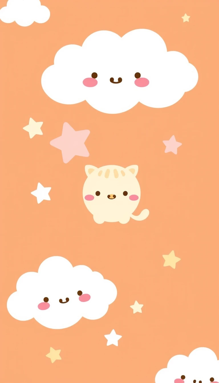 Kawaii Light Brown Wallpaper