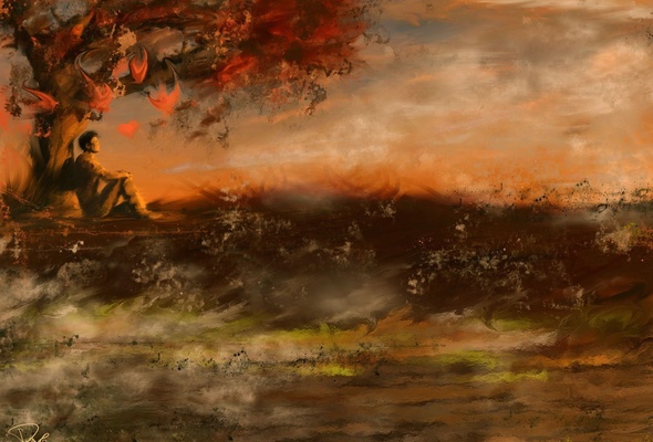 Wallpaper Paint Autumn Melancholy Sorrow Tree Desktop