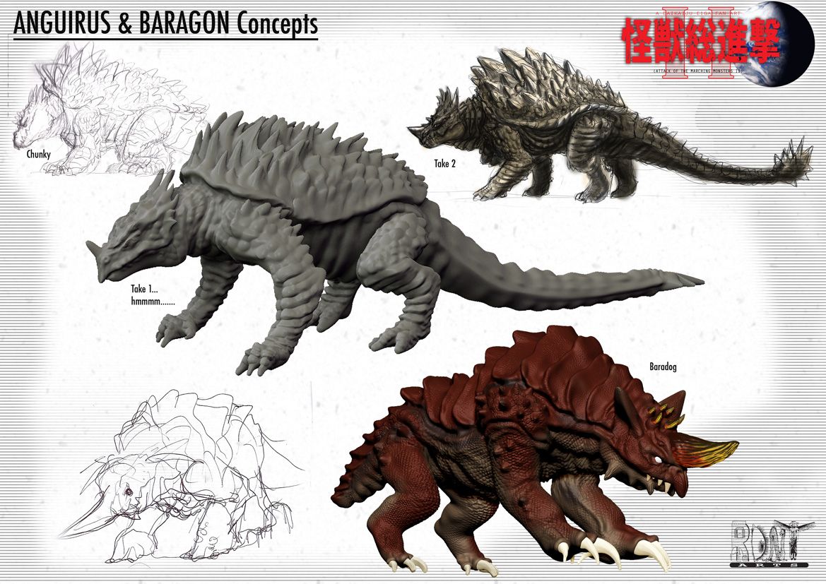 Baragon Concept Design With Image Kaiju Art All Godzilla