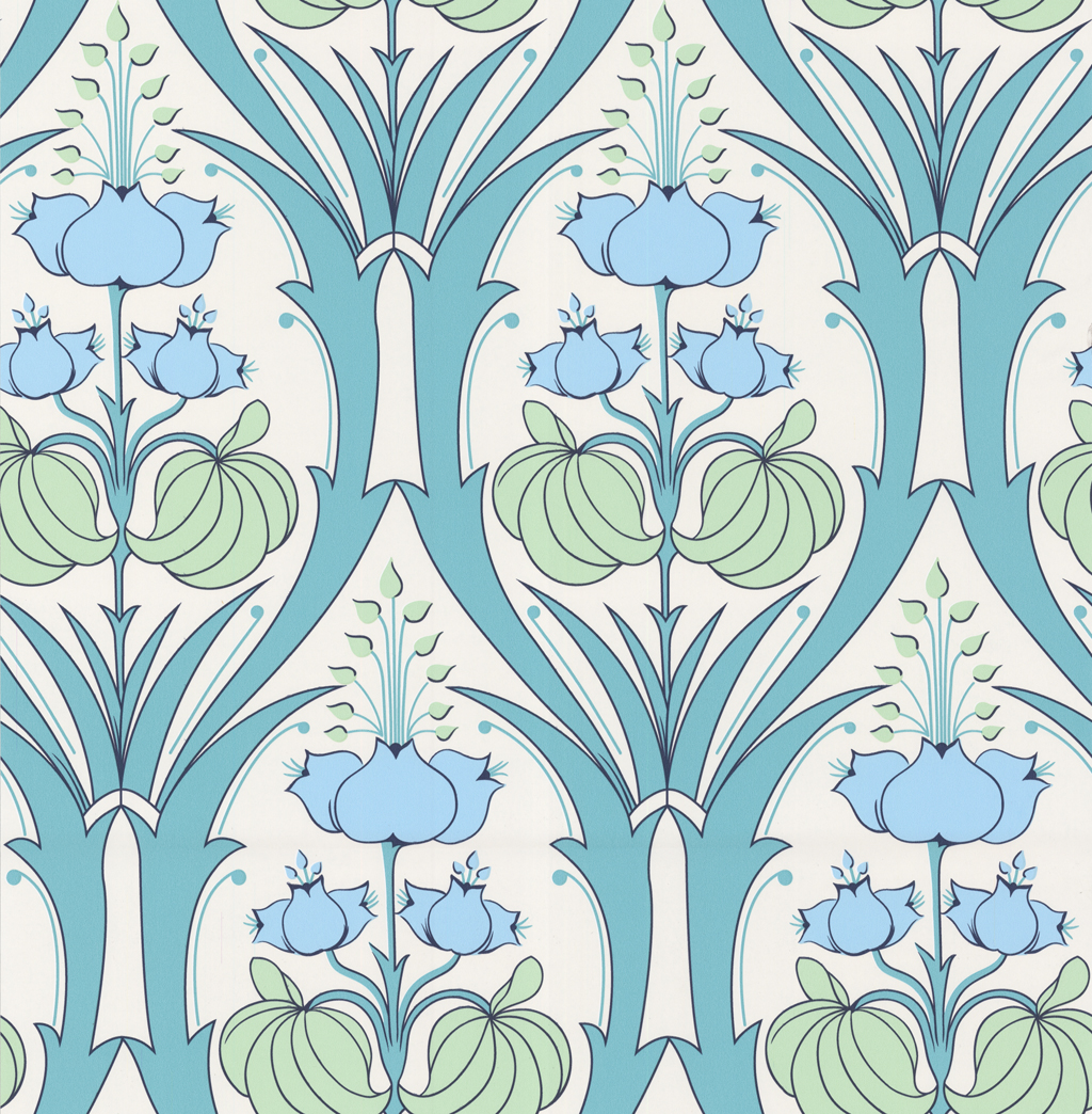 Art Nouveau Flower Designs Style Wallpaper