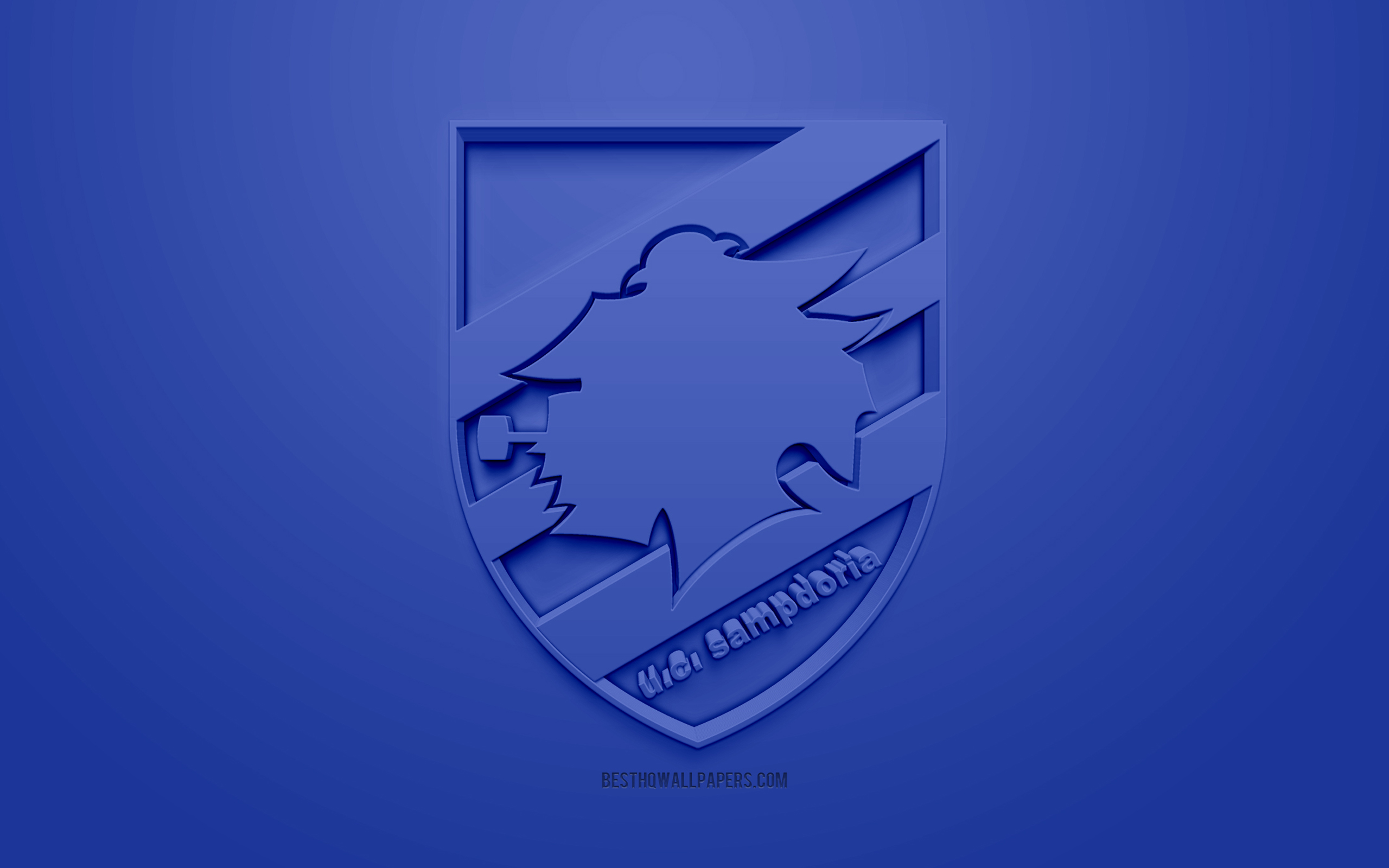Wallpaper Uc Sampdoria Creative 3d Logo Blue