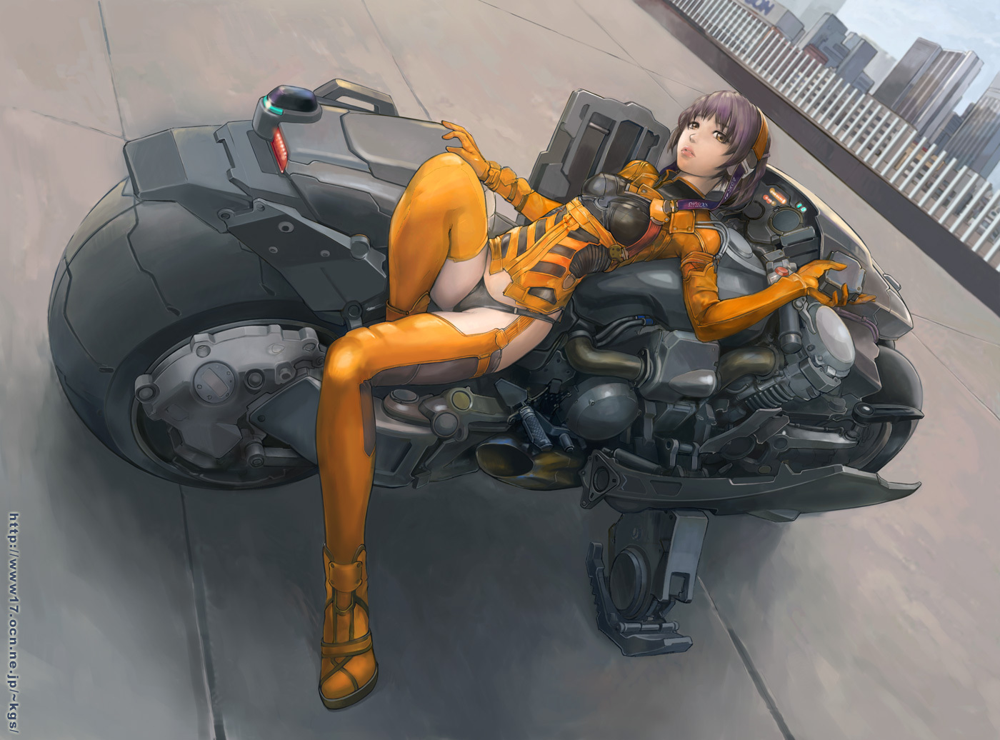 Girl Wallpaper Pack Konachan Brown Motorcycle