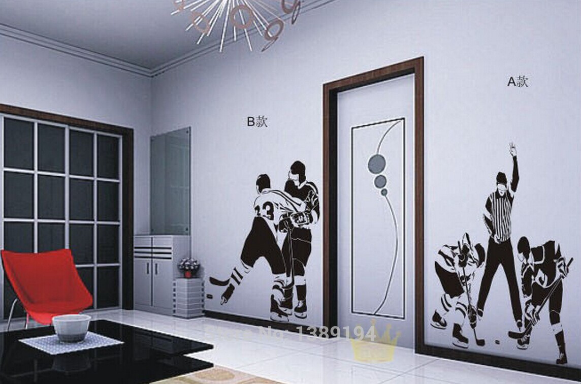 High Quality Ice Hockey Sports Wall Stickers Living Room Tv