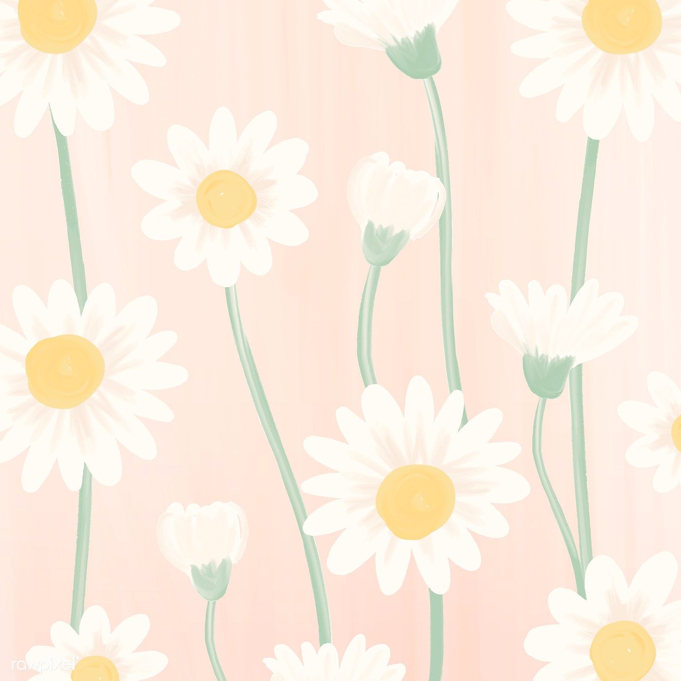 Premium Vector Of Hand Drawn Daisy Patterned Background