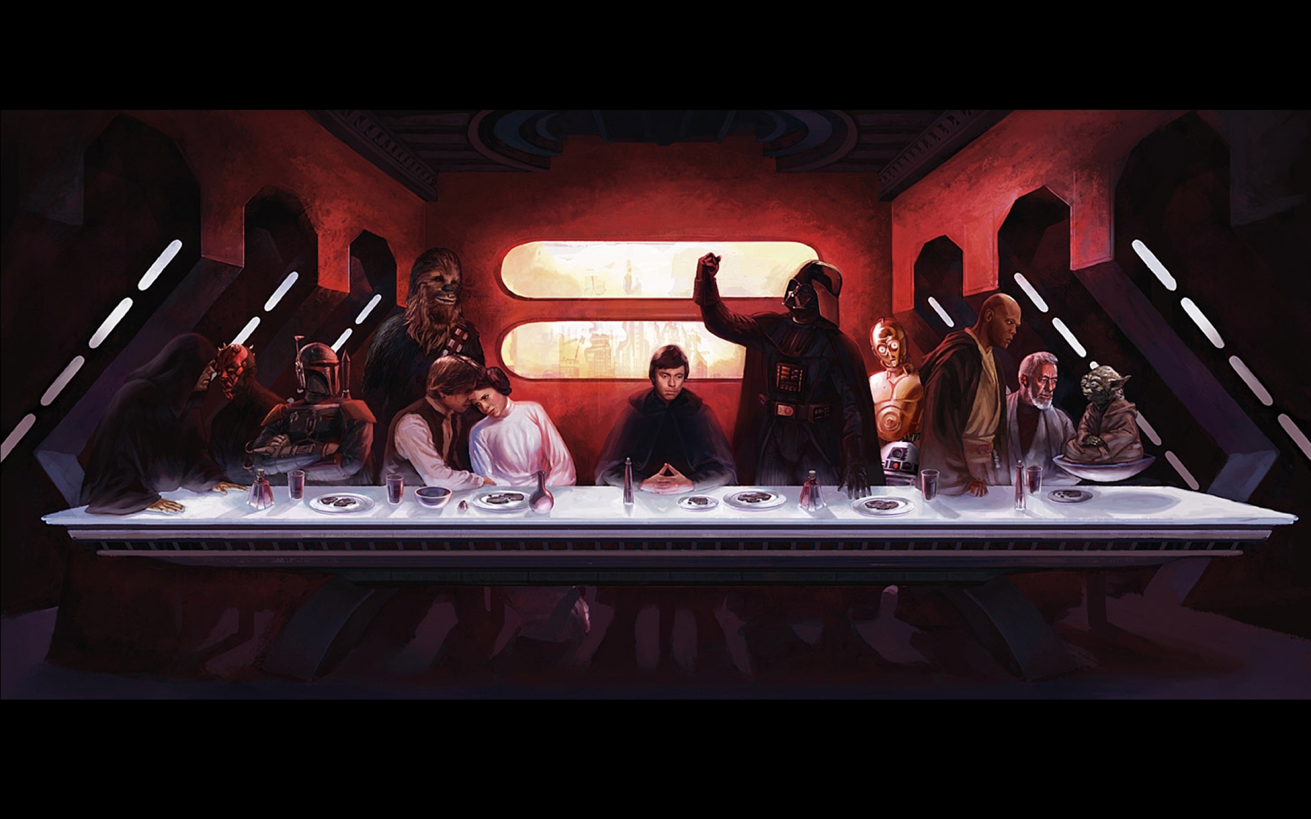 Last Supper Han Solo Chewbacca Le Wallpaper