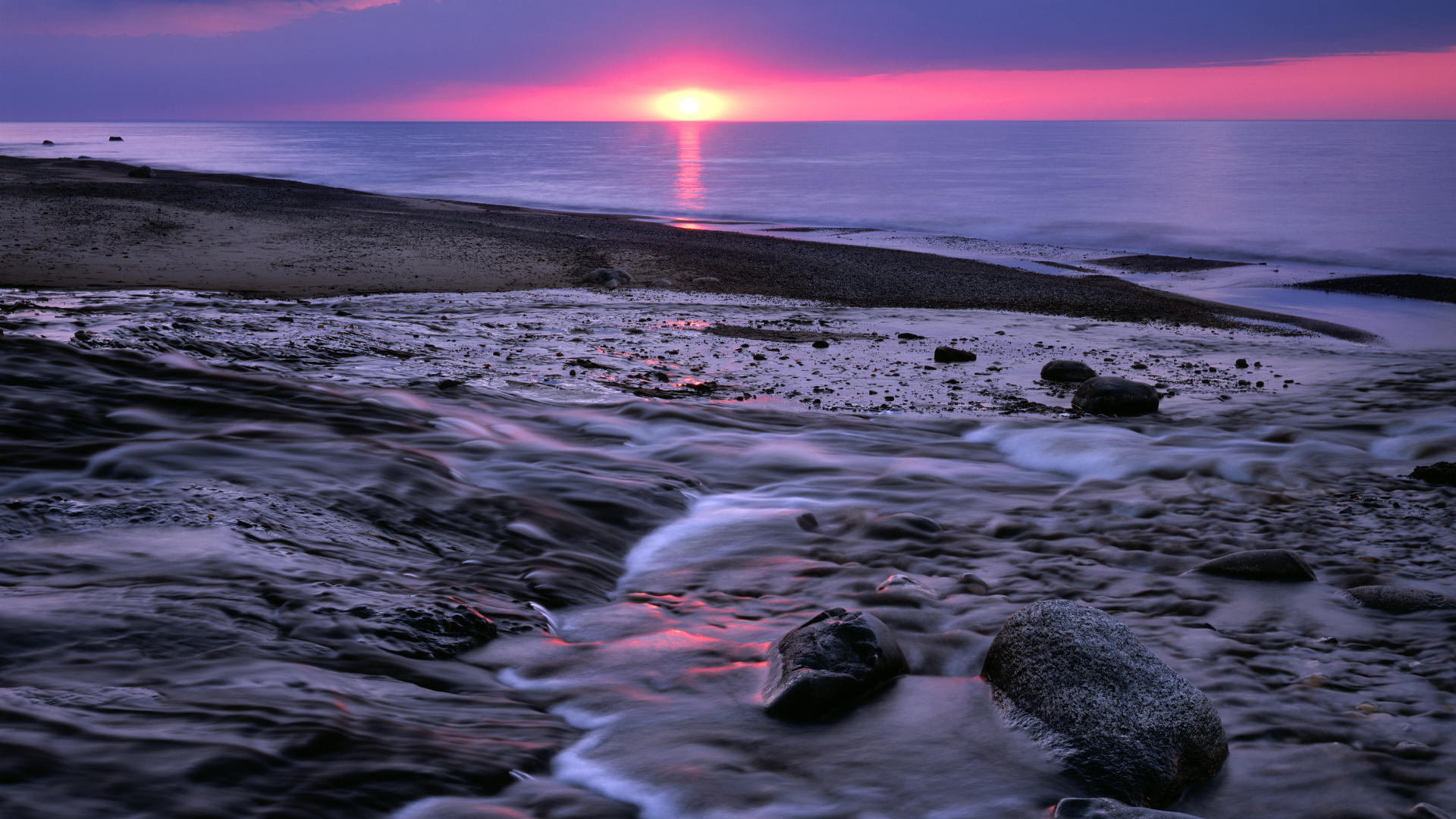 Background Sunset Light Lake Superior Pictured Rocks