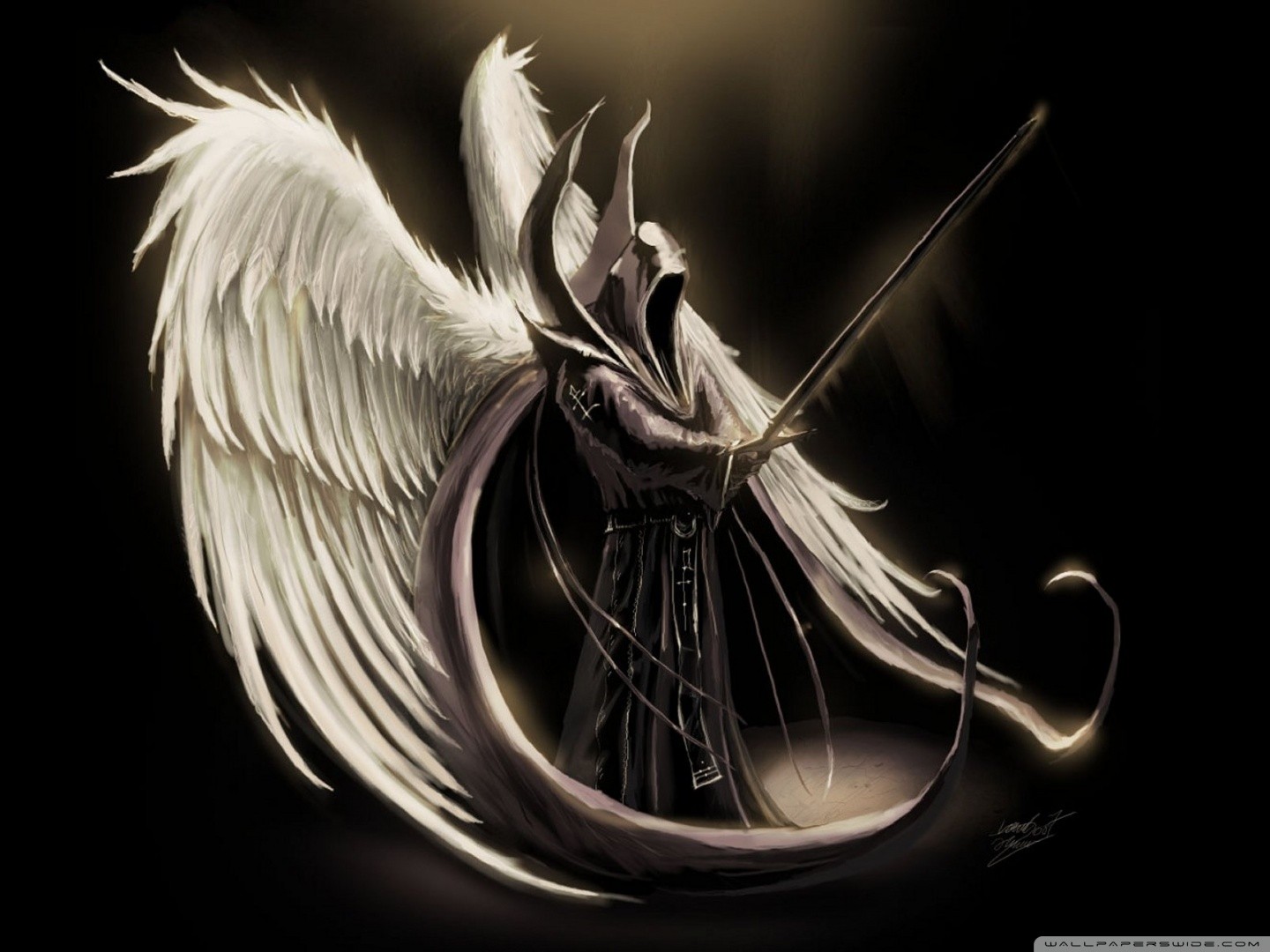 Angels Wings Wallpaper Fallen Angel Swords