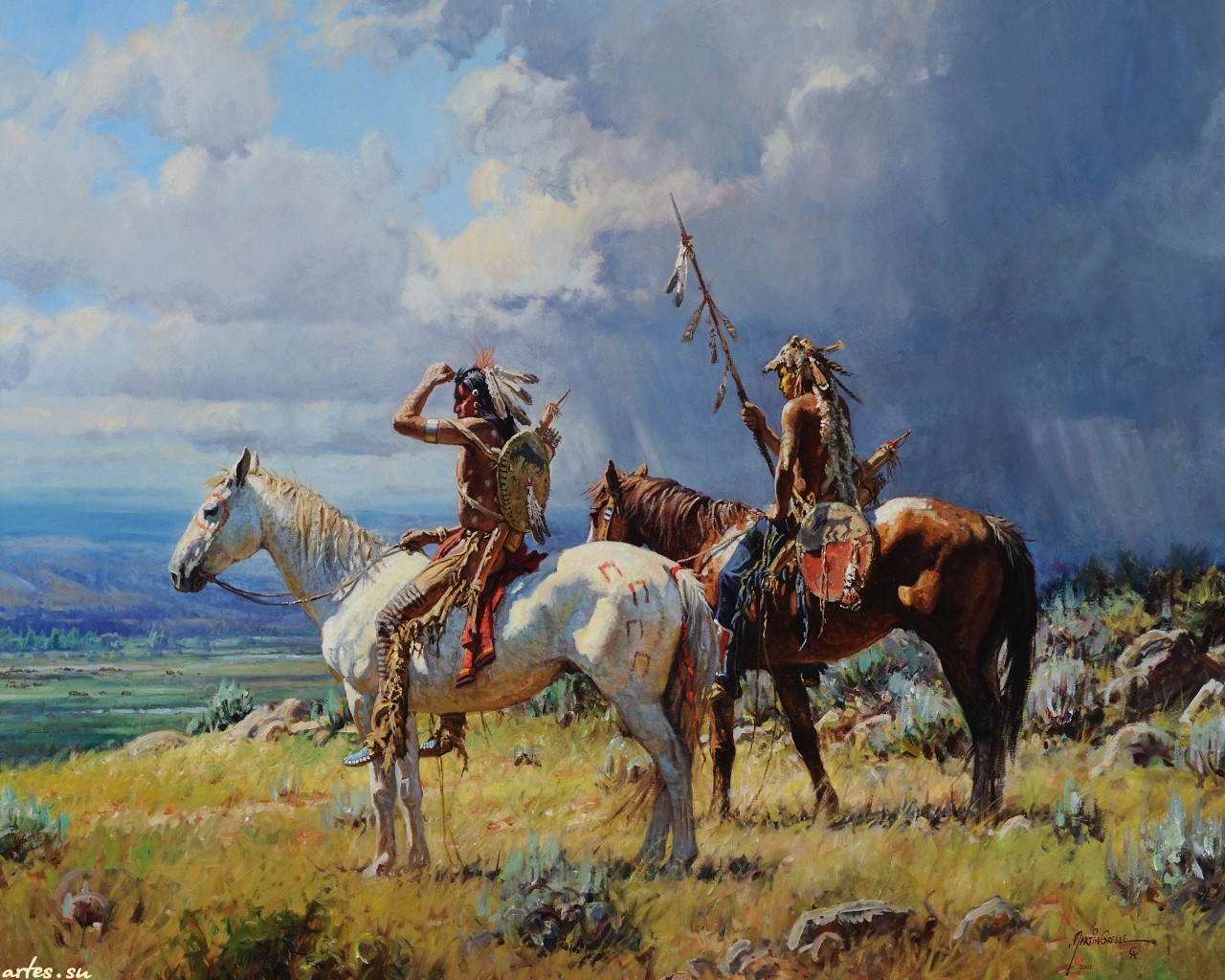 Native American Art By Martin Grelle Desktop Wallpaper