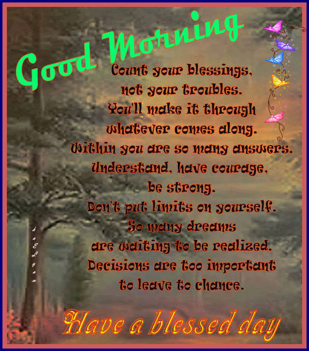 count your blessings not your troubles good morning